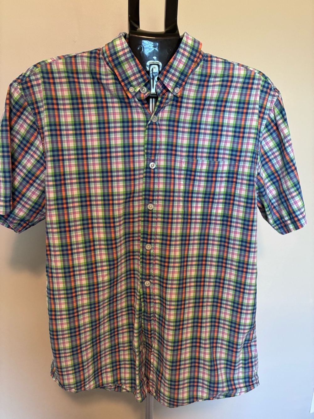 johnnie-O Men’s Short Sleeve Plaid Button-Down Shirt